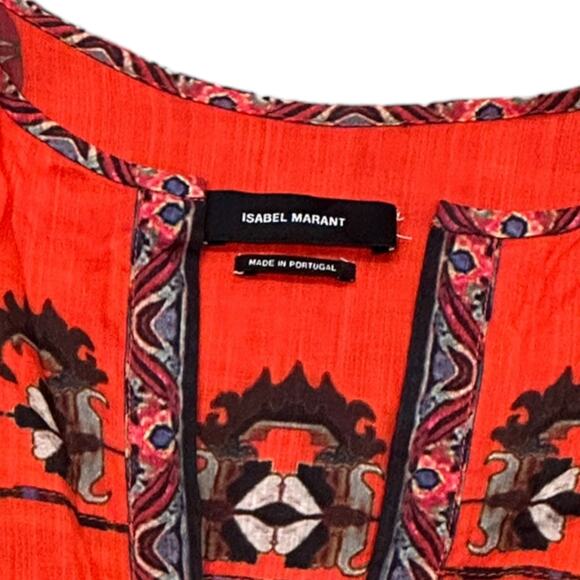 Isabel Marant Sofia Printed Tunic in Red Modal - Picture 6 of 8